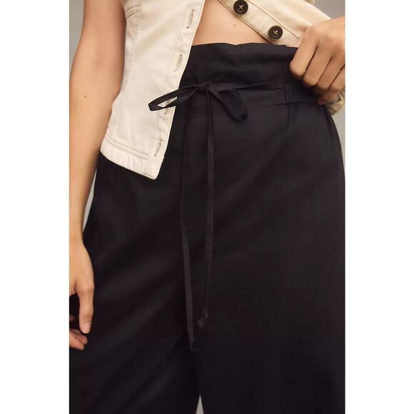 New Anthropologie Ranna Gill High-Rise Embroidered Culottes $148 SMALL Black - Picture 3 of 6